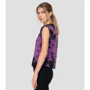 Damen-T-Shirt aus reiner Baumwolle, kastenförmig Replay tie dye image-2