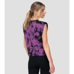 Damen-T-Shirt aus reiner Baumwolle, kastenförmig Replay tie dye image-1