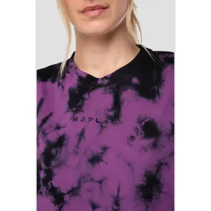 Damen-T-Shirt aus reiner Baumwolle, kastenförmig Replay tie dye image-3