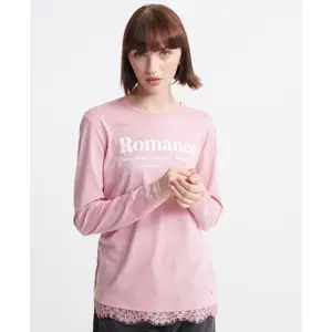 Top mit Grafik und Spitze für Frauen Superdry Tilly image-0