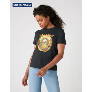 Damen-T-Shirt Wrangler High Rib Regular Washed image-1