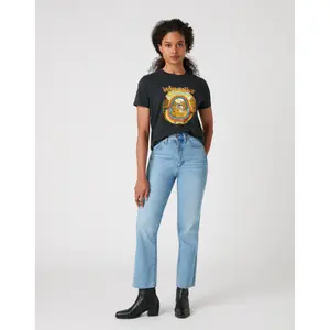 Damen-T-Shirt Wrangler High Rib Regular Washed image-0
