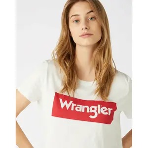 Women's T-shirt Wrangler Logo Off White image-4