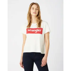 Women's T-shirt Wrangler Logo Off White image-0