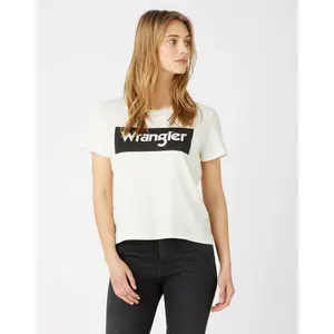 Frauen-T-Shirt Wrangler Logo Off White image-0