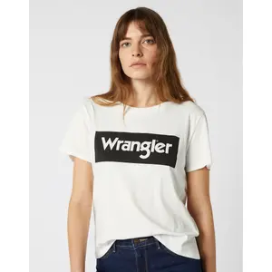 Frauen-T-Shirt Wrangler Logo Off White image-5