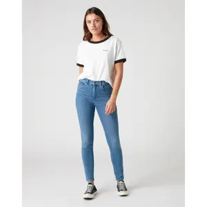 Damen-T-Shirt Wrangler Relaxed Ringer Faded image-1