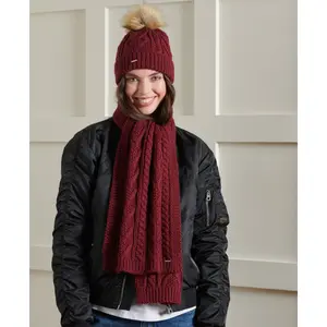 gebreide kabelsjaal voor dames Superdry Lannah image-1