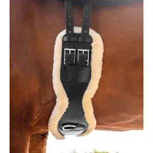 Kurzgurt aus Leder für Pferde Waldhausen Eco Wool image-2