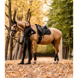 High-waisted full grip silicone competition riding trousers for women ELT Hella image-2