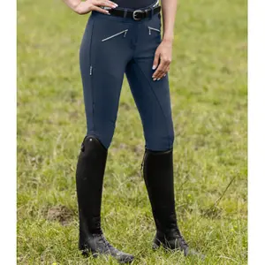 Wedstrijd rijbroek met volle grip hoge taille in silicone voor dames ELT Hella image-2