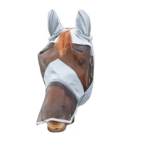 Mascarilla antimoscas para caballo con protección de orejas y del hocico Waldhausen Premium image-0
