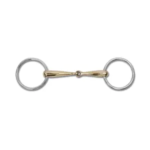 Mouthpiece with 2 rings for horse, single jointed, solid Waldhausen Cupris