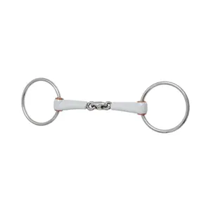 Double jointed snaffle bit with rings for horse Beris image-1