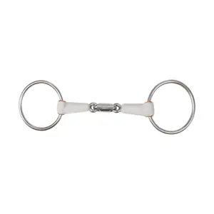 Double jointed snaffle bit with rings for horse Beris image-0