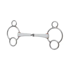 3 or 4-ring snaffle bit for horse with single joint Beris