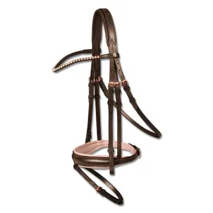 Bridon équitation muserolle combinée rosé Waldhausen X-Line image-0
