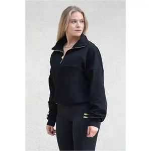 Casual Women's 1/2 Zip Sweatshirt Wallderinska Edge Cozy image-2