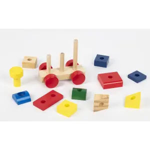 Wooden locomotive building set WDK Partner image-0