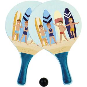 2 raquetas de playa de madera y 1 pelota WDK Partner Partner 6 mm