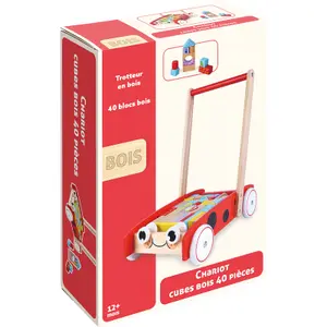 Legevogn til tidlig indlæring 40 træklodser WDK Partner image-3