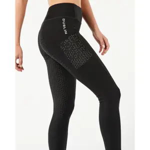 Hoch geschnittene Reitleggings mit reflektierender Kompression, Damen Dublin image-3