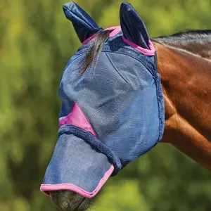 Máscara antimoscas para caballos de malla resistente con protección para las orejas y el hocico Weatherbeeta Comfitec Deluxe image-0