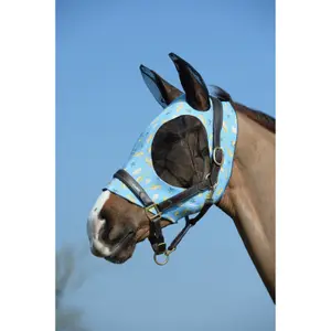 Stretch fly mask for horse eyes and ears Weatherbeeta Deluxe image-0