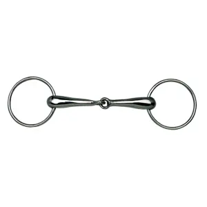 Bocado de acero inoxidable con anilla libre articulada y boca hueca para caballos Weatherbeeta Korsteel image-0