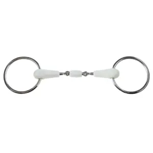 Oval link snaffle bit with flexible free ring and crusted shank for horses Weatherbeeta Korsteel Flexi image-0