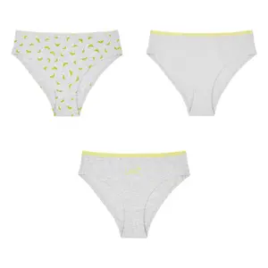 Cueca de cintura elástica estampada Les p'tites bombes para mulher (x3) 