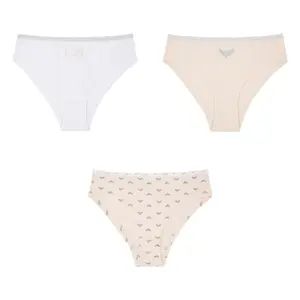 Slip ceinture fine élastique imprimé femme Les P'Tites Bombes (x3) image-0