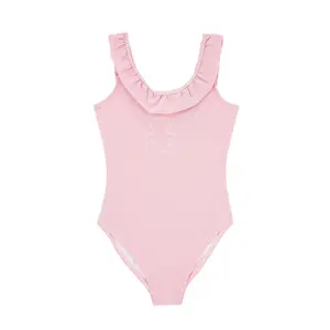 1-piece swimsuit with gold thread ruffles girl Lulu Castagnette image-0