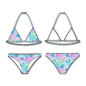 2-piece triangle bow swimsuit girl Freegun image-0