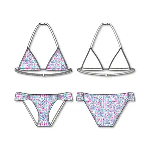 2 pieces swimsuit triangle geo girl Freegun image-0