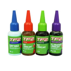 Kit de lubricante para cadena de bicicleta (4 botes de 50ml) - 1 para condiciones secas - 1 para condiciones húmedas - 1 para todas las condiciones - 1 para condiciones ultra secas Weldtite TF2 image-0