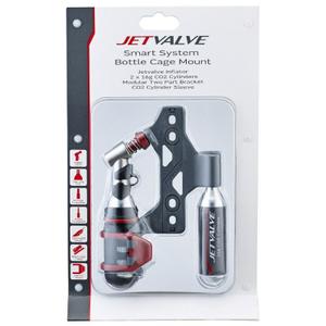 Gonfleur jetvalve avec support fixation porte bidon - livré avec 2 cartouches sur carte Weldtite 16g