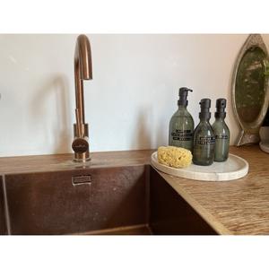 Round travertine top Wellmark image-2