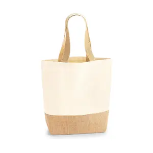 Tote bag Westford Mill Jute Base Canvas Shopper image-0