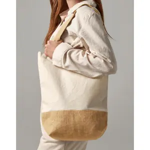 Tote bag Westford Mill Jute Base Canvas Shopper image-1