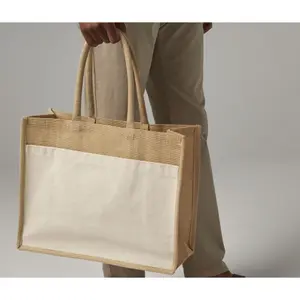 Tote bag with pocket Westford Mill Jute image-1