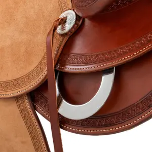🐴 Selle Western En Cuir Premium – Arçon Wade, Traditionnelle, Avec Attache Et Sangle, Pour Tous Chevaux
