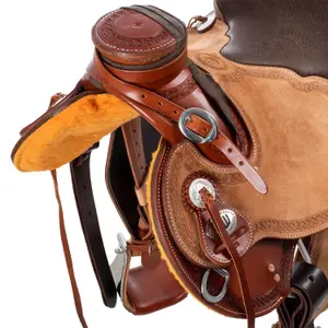 Selle Western Wade Ranch - Cuir Travail, Arbre Bois/fibre, Siège 12-18