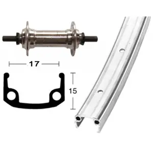 Assale ruota anteriore a 36 fori con viti Wiener Winora 100