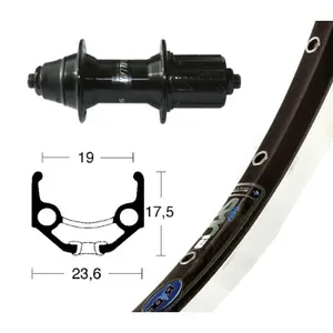 Roue arrière Wiener Winora ZAC 19 T 3000 BLO.RA. image-0