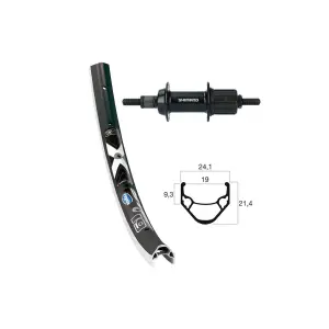 Rueda trasera de aluminio Wiener Winora X-Star 19 36Tr 135 S.Ty500 image-0