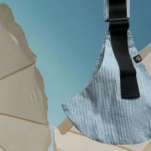 Striped denim baby carrier Wildride image-2