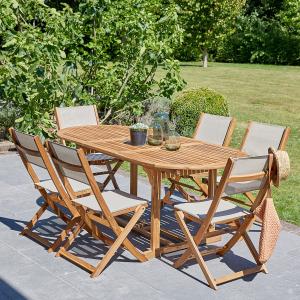 Set di Salotto da giardino structure ovale Wilsa Garden Acacia T6/8+C6 image-2