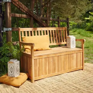 Acacia wood chest bench Wilsa Garden image-1