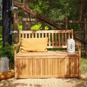 Acacia wood chest bench Wilsa Garden image-4